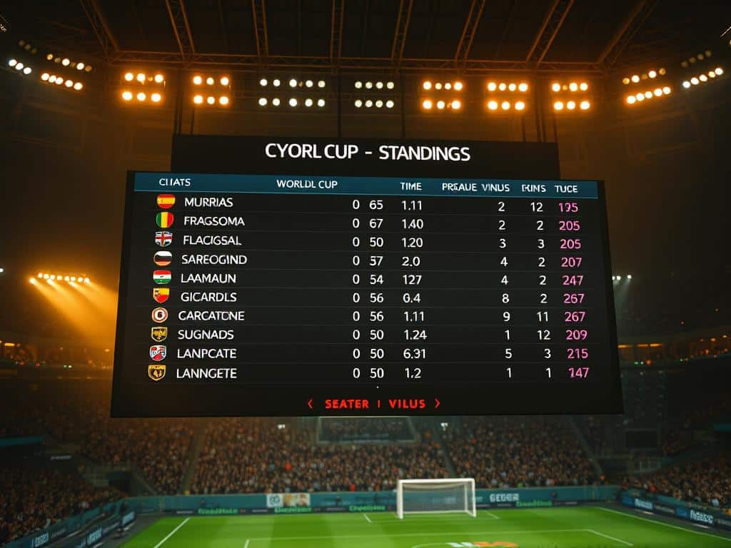 World Cup group stage standings