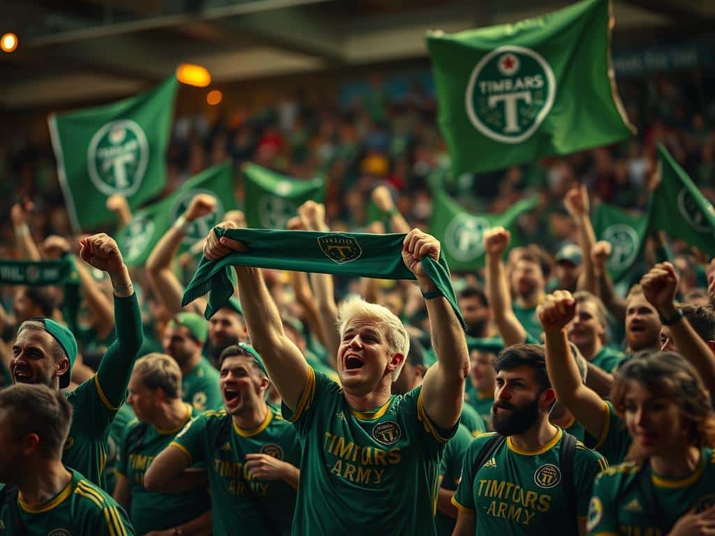 Portland Timbers supporters celebrating